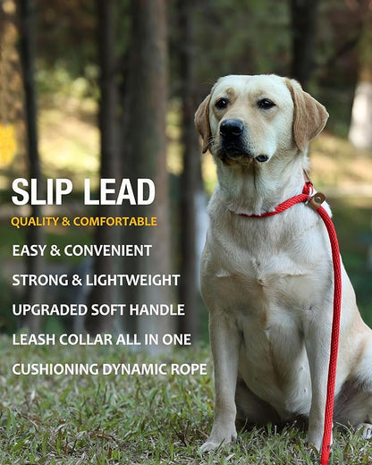 lynxking Dog Leash Slip Lead 5 6 8 FT Dog Training Leash Strong Heavy Duty Braided No Pull Training Lead Leashes for Large Dogs