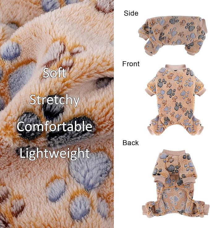 Dog Sweaters for Small Dogs Winter Pet Clothes Puppy Clothes Boy Girl Fleece Small Dog Pajamas Jumpsuits Doggie Outfits for Chihuahua Yorkie Cat Apparel