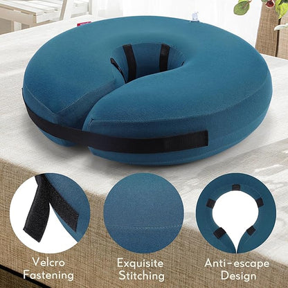 MIDOG Dog Cone - Inflatable Soft Donut Collar Alternative for Dogs After Surgery, Protective Recovery Collar Prevents Licking, Comfortable E-Collar Alternative for Small Medium Large Dogs (Blue, M+)