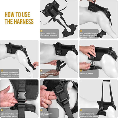 OneTigris Victus Support Harness,Lightweight & Simple Mobility Assistance Vest with Grab Handle | Pet Lifting Rehabilitation Gear | Rear Leg Support Straps
