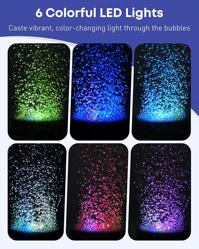 Uniclife Fish Tank Decorations, Realistic Resin Aquarium Volcano Decorations with Colorful LED Air Stone Bubbler, Volcano Bubbler Kit for Fish Tank Decor, Aquarium Decor with Bubbling Effect