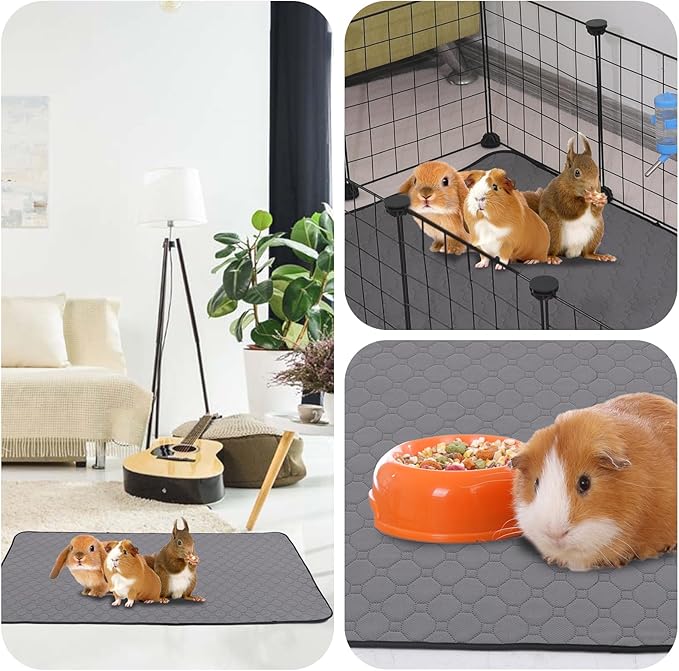 LWYMX Guinea Pig Bedding, Guinea Pig Pee Pads Washable and Reusable 2 Pack, Guinea Pig Fleece Cage Liners12*24