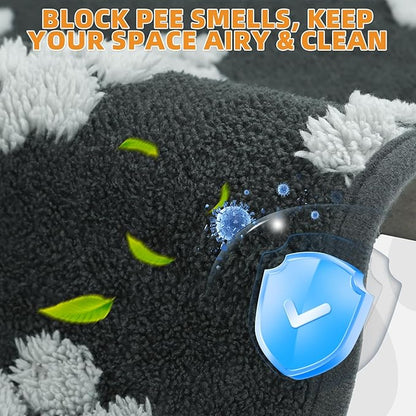 KOOLTAIL Washable Pee Pads for Dogs, 4 Pack Super Absorbent & Ultra Soft Warm Plush Puppy Potty Training Pads, Quick Dry & Leakproof Reusable Pet Mats Whelping Pad for Floor,Crate,Couch,18x24in