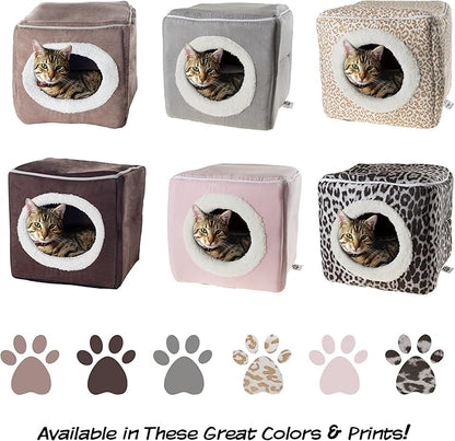 Cat House - Indoor Bed with Removable Foam Cushion - Cat Cave for Puppies, Rabbits, Guinea Pigs, and Other Small Animals by PETMAKER