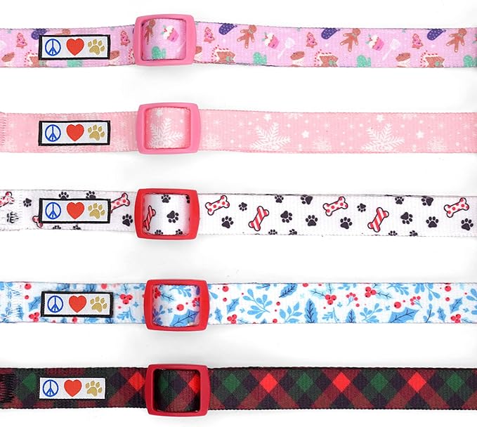 Pawtitas Soft Adjustable Puppy Collar Leash Harness Sold Separately Personalized Customizable Dog Collar Embroidered Customize Pet Name Phone Number Christmas Dog Collar Medium Gift Wrap