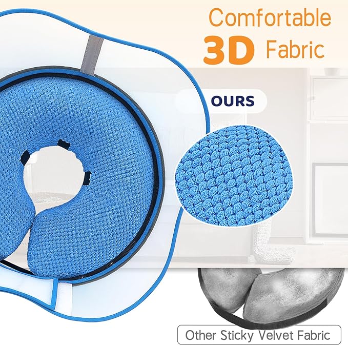 Supet Raised Inflatable Dog Cone Alternative Collars for After Surgery, Dog Donut Collar After Surgery, Soft Pet Cone for Small Medium Large Dogs to Stop Licking