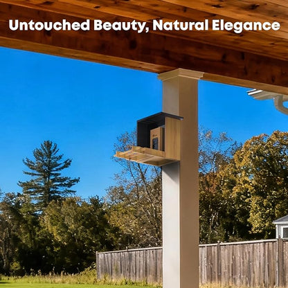 Birdfy Smart Bird Feeder with Camera, High-End Bamboo, Solar Powered, 2K HD Live Stream, Auto Capture Birds & Notify in Time, AI Recognition, Ideal Present for Bird-Watching&Learning