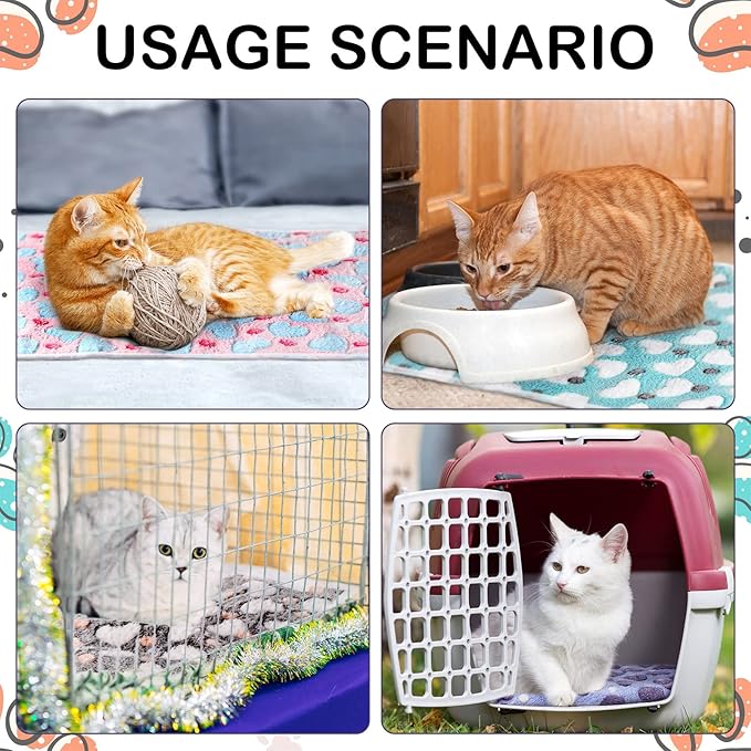 Reginary 4 Pcs Waterproof Guinea Pig Blankets Washable Small Animal Fleece Bedding Guinea Pig Cage Liners Reusable Training Pads Pet Pee Pad Sleep Mat for Hamster(Heart Pattern,12 x 12 Inch)