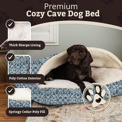 Snoozer Pet Products Luxury Rectangle Cozy Cave, Wag Collection, Medium, Ramey Oxford