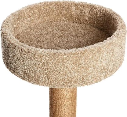 Amazon Basics Cat Tree - Multi-Level Climbing Activity Tower with Jute Rope Scratching Posts for Indoor Cats & Kittens, Medium (31.5" H), Beige