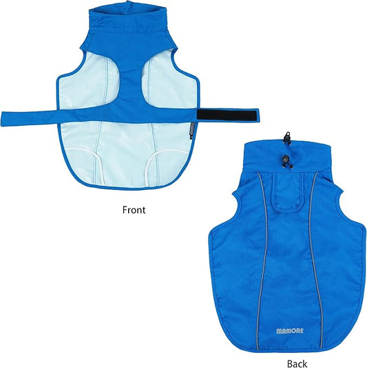 Adjustable Waterproof Dog Raincoat for Dogs,Lightweight Pet Rain Jacket Puppy Clothes with Reflective Strip for Small Medium Large Dogs (Blue, XX-Large)