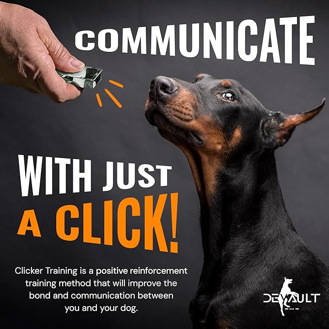 Black Dog Clicker (5 Pack) - Clickers for Pet Training - Dog Training & Behavior Aids Easy to Carry with You Anywhere - Teach Your Dog Tricks or Reward His Behavior