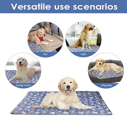 Langsprit Dog Cooling Mat, Washable Dogs Cats Pet Non-Toxic Cooling Pads Summer Sleeping Kennel Mats，Pet Self Cool Ice Blanket for Indoor & Outdoor Dog Beach Essentials Small