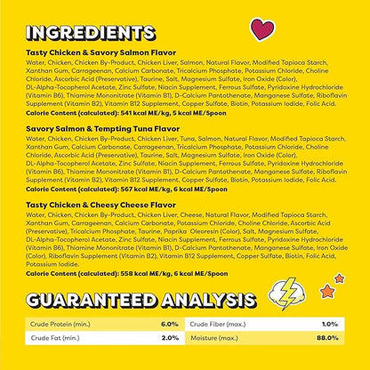 Temptations Lickable Spoons Adult Wet Cat Treat, 24 Spoons, Variety Pack