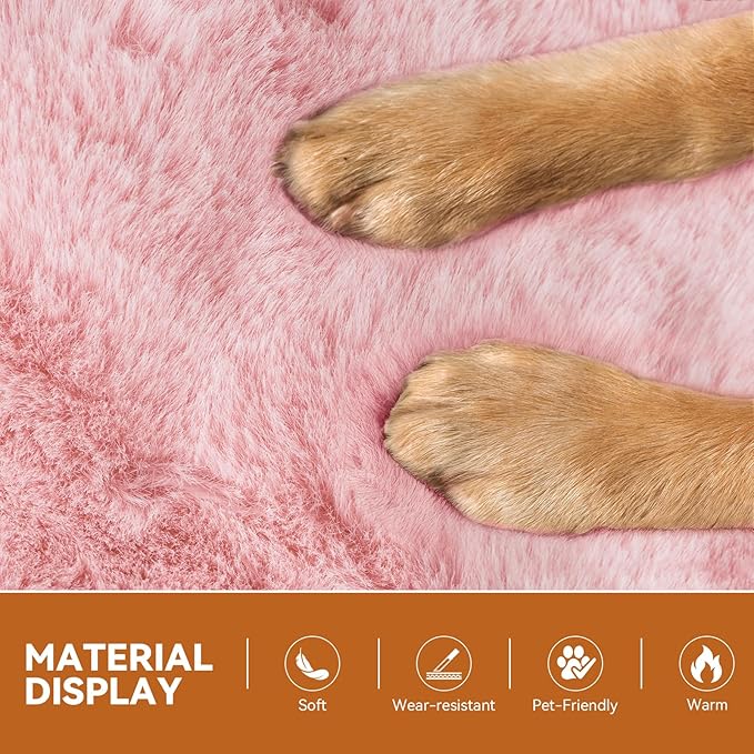 Dog Stairs with Furry Lids 18" H, 3-Step Wider Dog Steps with Storage for Small/Medium/Large Dogs Cats, Folding Sturdy Pet Stairs Climbing Bed or Sofa, Ramp for Car Hold Up to 200 lbs, Pink