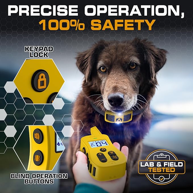 INVIROX E Collar for Dog [Ultra K9] 124 Training Levels, 4 Powerful Modes with Night-Light and ¾ Mile Range 100% Safe Dog Training Collar for Large Dogs IP67 Waterproof