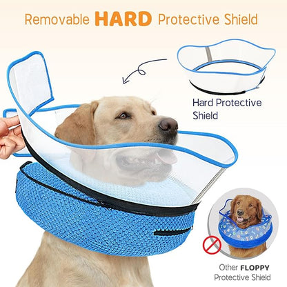 Supet Raised Inflatable Dog Cone Alternative Collars for After Surgery, Dog Donut Collar After Surgery, Soft Pet Cone for Small Medium Large Dogs to Stop Licking