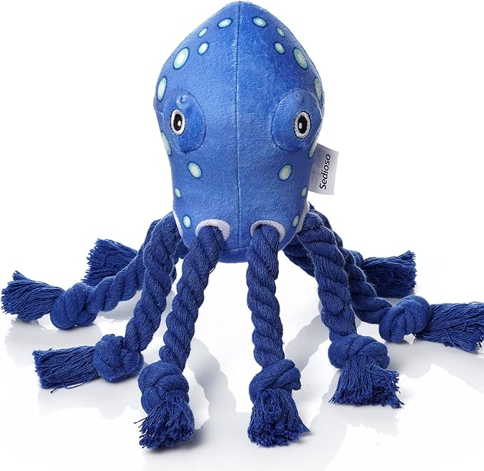 Sedioso Dog Toys, Dog Plush Toy for Large Breed, Large Plush Dogs Stuffed Animal, Puppy Chew Toys for Puppy, Small, Middle, Big Dogs (Octopus)