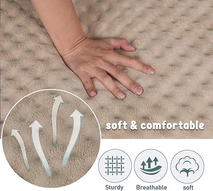 XL Dog Crate Pad 42x28 inch Memory Foam Large Dog Kennel Bed Soft Flannel Washable Anti Slip Puppy Sleeping Mat,Brown