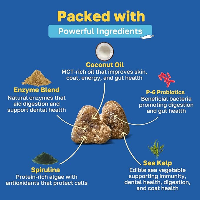 Happy Paws Dental Supplement, Dog Breath Freshener & Teeth Cleaning Treats, Oral Care Support for All Breeds, Sizes & Ages, Natural Spearmint Flavor, Organic, Non GMO, 100 Soft Chews