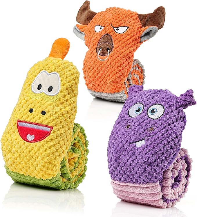 Sedioso Dog Toy Pack for Large Dogs, (3-Pack) Stuffless Dog Toys for Aggressive Chewers, Extra Long Durable Squeaky Dog Toy, Dog Puzzle Toy for Small, Middle, Large Breed