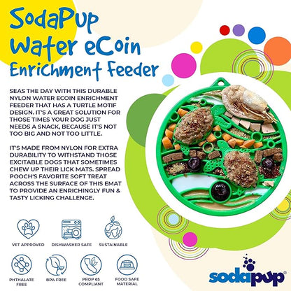 SodaPup Water eCoin – Durable Slow Feeder Tray Made in USA from Non-Toxic, Pet-Safe, Food Safe Nylon Material for Mental Stimulation, Calming Nerves, Avoid Overfeeding, Promotes Fresh Breath & More
