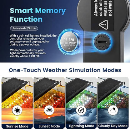 AQQA Aquarium Light with 24/7 Sunrise Sunset Mode, 9 Colors & 10-Level Brightness, Full Spectrum LED Fish Tank Light with Timer for Plant Growth, Freshwater Tanks (36W for 24-30 inch Tank)