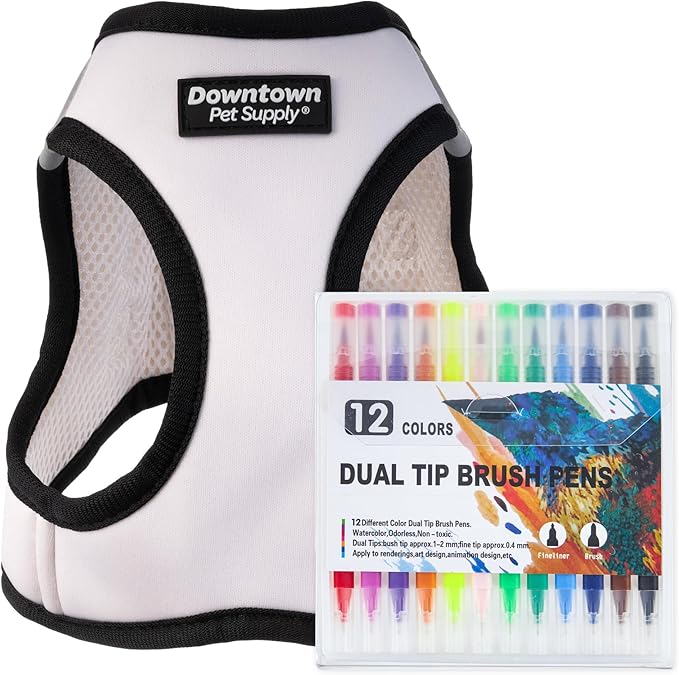 Downtown Pet Supply Step in Dog Harness for Small Dogs No Pull, Large, Doodle - Adjustable Harness with Padded Mesh Fabric and Reflective Trim - Buckle Strap Harness for Dogs