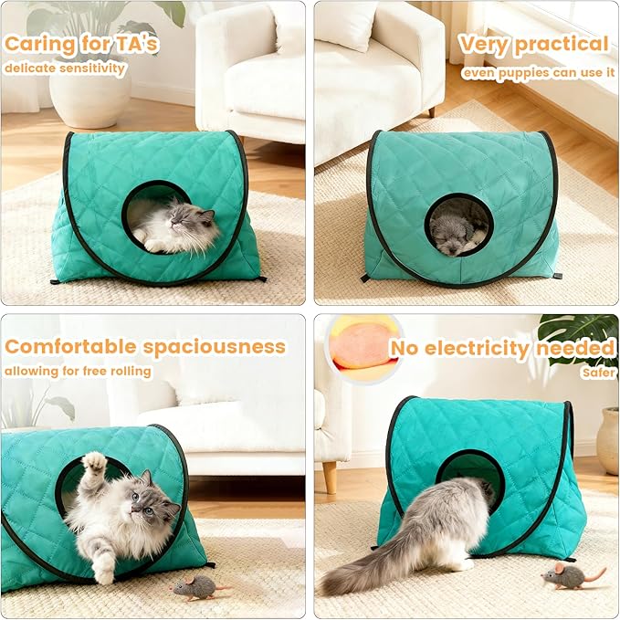 Outdoor cat Bed, cat cave Bed,a Dual-use indooroutdoor cave cat Bed, relieves cat Anxiety, Comes with Ground pegs for Fixation, Waterproof and Warm, Suitable for Camping and Outdoor pet beds.