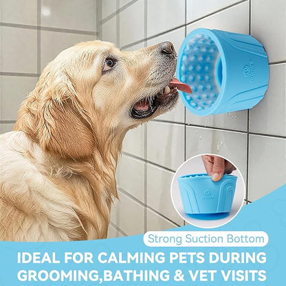 Dog Slow Feeder Lick Bowl, Anxiety Relief Dog Licking Mat Treat Dispenser, Non-Slip Anti-Choking Slow Eating Lick Bowl for Small Medium and Large Breed Dogs, BPA Free Silicone (M-L)