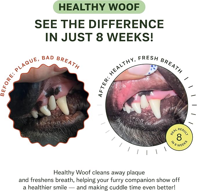 Dog Dental Powder with Icelandic Kelp, Enzymes & Green Tea – Dog Breath Powder & Tartar Remover – Dental Cleaning for Dogs – 8.5 oz (120 Servings)