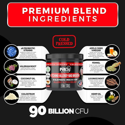 Pet Chef Dog Stop Itching & Allergy Blocker Chew - Natural Anti Itch for Dogs with Omega 3, Salmon Oil - Peanut Butter - Best Value 140 ct Dog Stop Itching Support- Safe no Chemicals All Natural