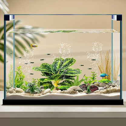Moonorange Reptile Artificial Plants, Terrarium Plants Decorations Supplies, Aquarium Fish Tank Plant, Amphibian Habitat Hideout Tank Accessories(L Set-3pcs/C)
