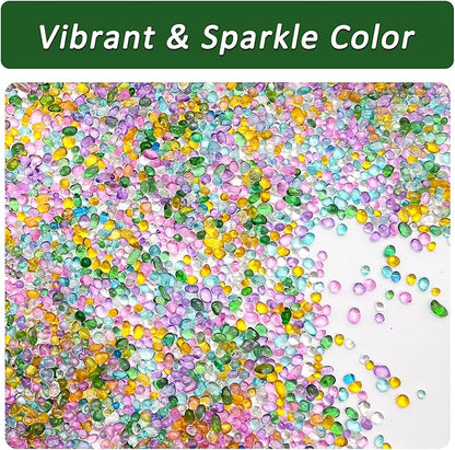 BXI 2.2 Lbs Small Aquarium Substrate Gravel Sand, Polished Smooth Fish Tank Gravel, Colorfast Uncoated Vibrant Blue Sea Glass, Decorative Stones for Vase Fillers, Fairy Garden, Potted Plants