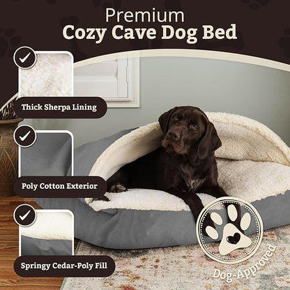 Snoozer Pet Products Luxury Rectangle Cozy Cave Dog Bed with Microsuede, Small, Anthracite