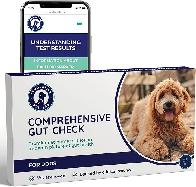 Comprehensive Gut Health Check for Dogs - at-Home Stool Test for Digestion, Immune & Leaky Gut Symptoms Like Diarrhea, Allergies, Itchy Skin, Bad Breath - Easy Non-Invasive Testing