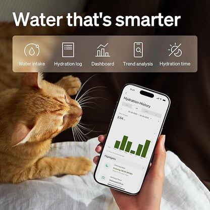 PETLIBRO Upgrade Cat Water Fountain Stainless Steel Tray, Dockstream 2 Cat Fountain Indoor, 3L/101oz Auto Cat Fountains for Drinking, App Monitoring Pet Water Fountain Dog, 5G WiFi Cat Water Dispenser