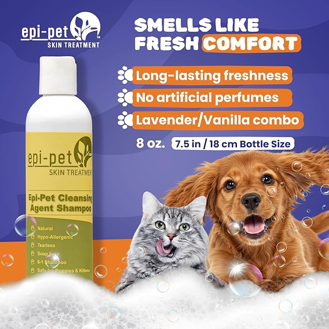 Epi-Pet Cleansing Agent Pet Shampoo, 8 oz, White and Green (80518)