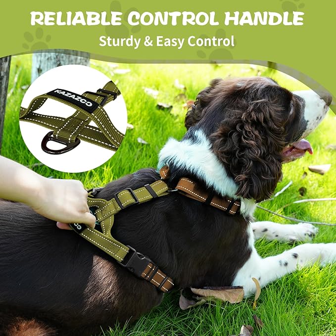 Dog Harness,Adjustable No Pull Dog Harness,Y-Shaped Design,Buckle-Neck Balance Harness with Reflective, Ideal for Dog Training Hiking, Easy Walk Harness,Durable High-Tensile Nylon Blown-M