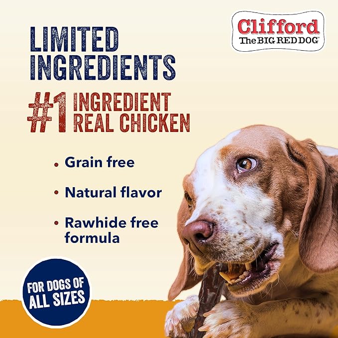 Clifford The Big Red Dog Soft Training Treats for Puppies and Dogs – Healthy, High Protein, Grain Free, Soft Puppy Treats for Small Dogs and Large – Real Chicken Sausage – 24oz
