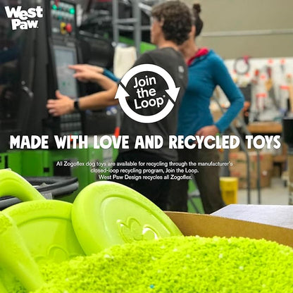 WEST PAW Zogoflex Qwizl Dog Puzzle Treat Toy – Interactive Chew Toy for Dogs – Dispenses Pet Treats – Brightly-Colored Dog Enrichment Toy for Aggressive Chewers, Fetch, Catch, Large 6.5", Ruby