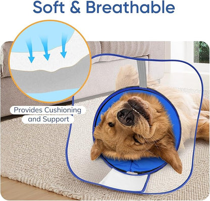 Supet Raised Sponge Dog Cone Collar Alternative After Surgery, Soft Dog Cone for Small Medium Large Dogs to Stop Licking, Pet Neck Donut Collar After Surgery