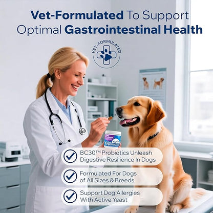 Dog Probiotics for Yeast, Itchy Skin and Itchy Ears, Allergy Relief, Daily Immune Support with Prebiotic & Digestive Enzymes (Gut Health) for Dogs, Reduce Diarrhea, Constipation & Gas Relief - 90ct