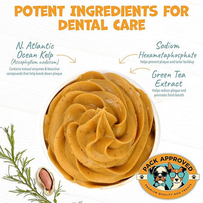 Dog Peanut Butter - with Ocean Kelp to Support Oral Care & Act as Dog Plaque and Tartar Remover - Lick Mat Treats for Bad Breath - Dental (8.46oz)