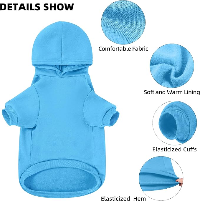 GreenJoy Dog Sweater Dog Hoodie Cold Weather Coat Hooded Sweatshirt for Puppies,Cats, Small Medium Large Dogs (Blue(It's My Birthday), X-Small)
