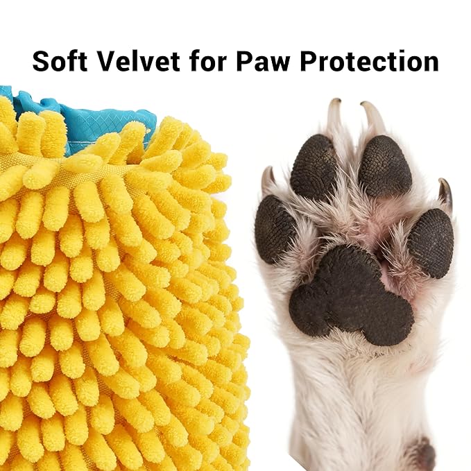 ETIAL 2-in-1 Dog Paw Cleaner & Dryer Cup with Built-In Towel, Portable Pet Foot Cleaning Washer for Mud, Dirt, Sand, and Water, Machine Washable, Foldable Design for Travel (L)