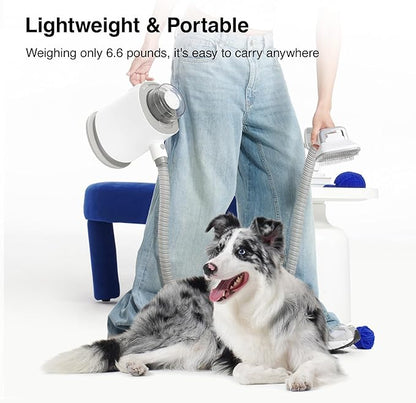 Neakasa 5 in 1 P0 Pro Dog Grooming Vacuum with Stand, 6.6lbs Lightweight Pet Grooming Kit, Low-Noise Dog Clippers & Shedding Remover for Dogs and Cats