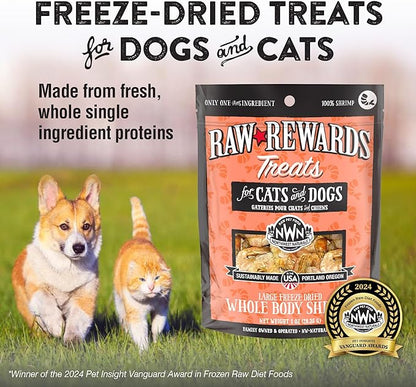 Northwest Naturals Raw Rewards Freeze-Dried Shrimp Treats for Dogs and Cats - Bite-Sized Pieces - Healthy, 1 Ingredient, Human Grade Pet Food, All Natural, Proudly Made in USA, 1 Oz