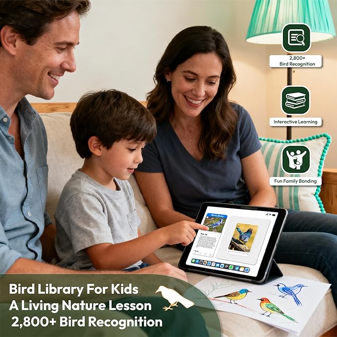 DETIKO Bird Feeder with Camera, 2K HD 147° Wide Angle, Live View, Solar Powered, IP65 Outdoor, 2.4GHz Wi-Fi, Night Vision, Motion Alerts, Local Storage, AI Bird ID 2,800+ Species, Family Sharing