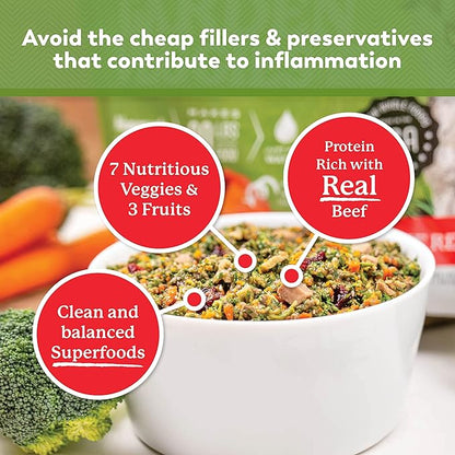 Dr. Harvey's Beef & Garden Veggies Dog Food, Human Grade Grain-Free Dehydrated Food for Dogs with Freeze-Dried Beef, Trial Size (5.5 Oz)